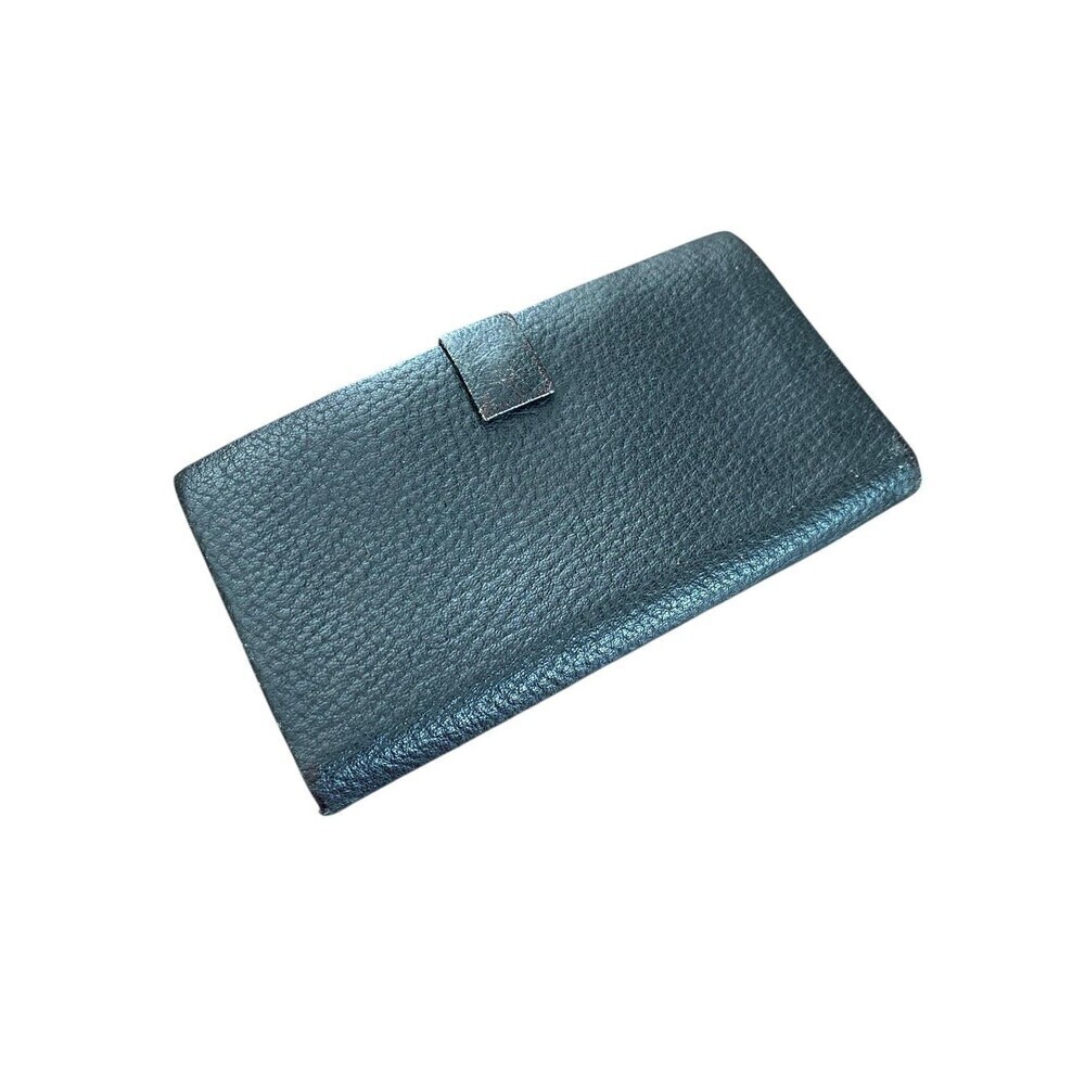Vintage Lord & Taylor Wallet Womens Black Pebbled Leather West Germany Coin ID